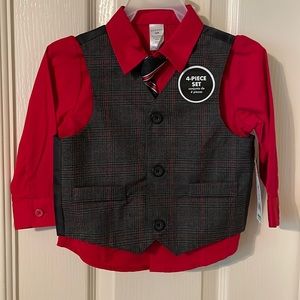 Brand new with tags! Boys 18 month 4 piece red suit